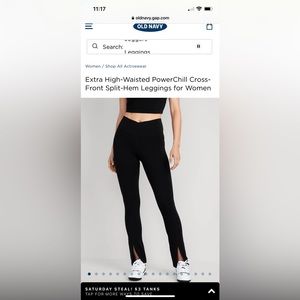 Old Navy Extra High-Waisted PowerChill Cross-Front Split-Hem Leggings for Women